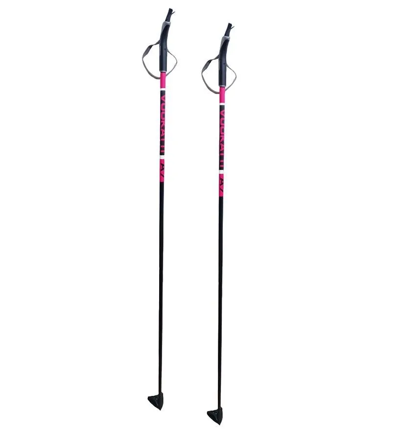 Палки лыжные VUOKATTI 140 Black-Magenta 100% стекловолокно